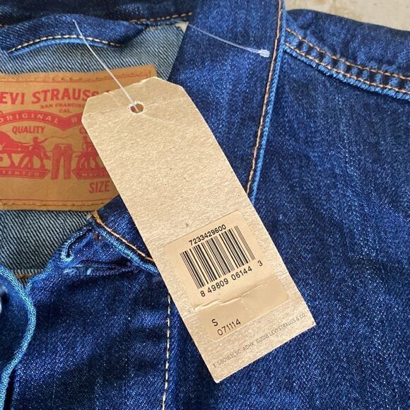 NWT Levi’s  Trucker Red Tab Jean Jacket Dark Denim - Picture 11 of 14